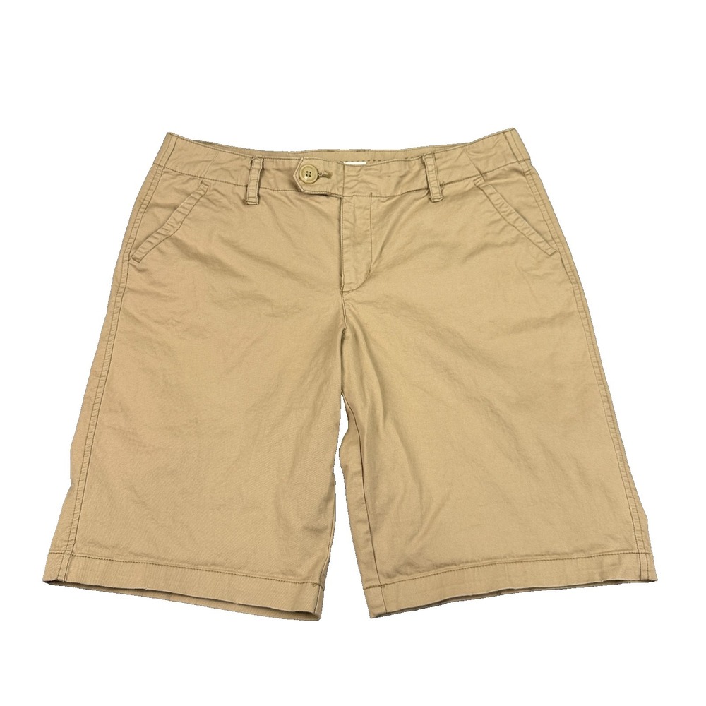 St John's Bay‎ Women's Classic Bermuda Shorts 12 Khaki Tan Preppy Long Comfy